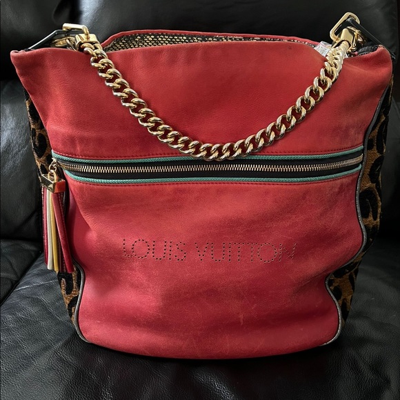 Louis Vuitton Limited Edition Flight Safari Handbag - Calfskin Leopard Chenill - Picture 1 of 8